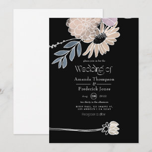 Invitation Mariage de fleurs d'aquarelle moderne