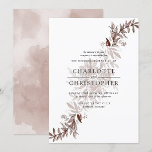 Invitation Mariage de fleurs d'aquarelle rose pâle