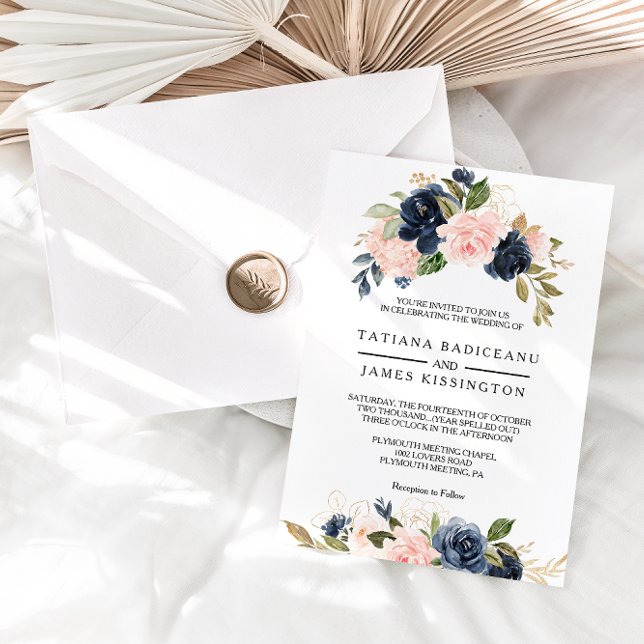 Invitation Mariage de fleurs d'automne (Créateur téléchargé)