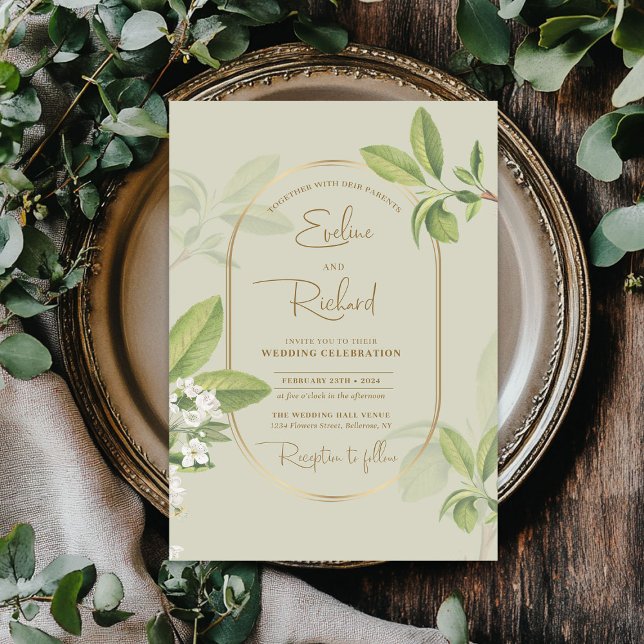 Invitation Mariage de fleurs de cerisier blanc (Watercolor spring white cherry blossom wedding invitation)