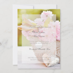 Invitation Mariage de fleurs de cerisier-rose