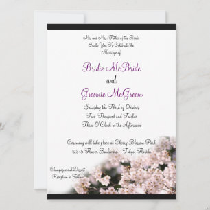 Invitation Mariage de fleurs de cerisiers