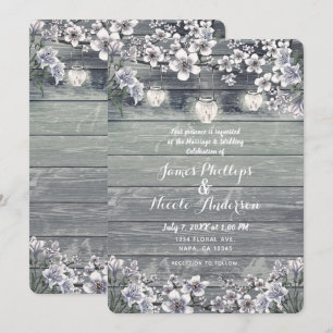 Invitation Mariage de fleurs de cerisiers d'hiver Branches et