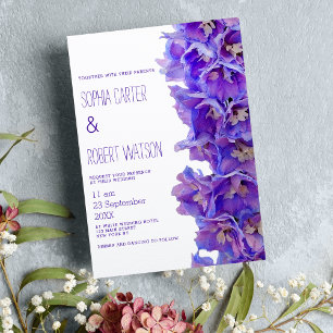 Invitation Mariage de fleurs de delphinium de lavande violet