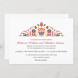 Invitation Mariage de fleurs de Khokhloma