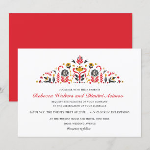 Invitation Mariage de fleurs de Khokhloma