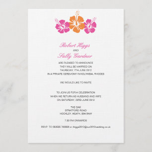 Invitation Mariage de fleurs de l'Hibiscus