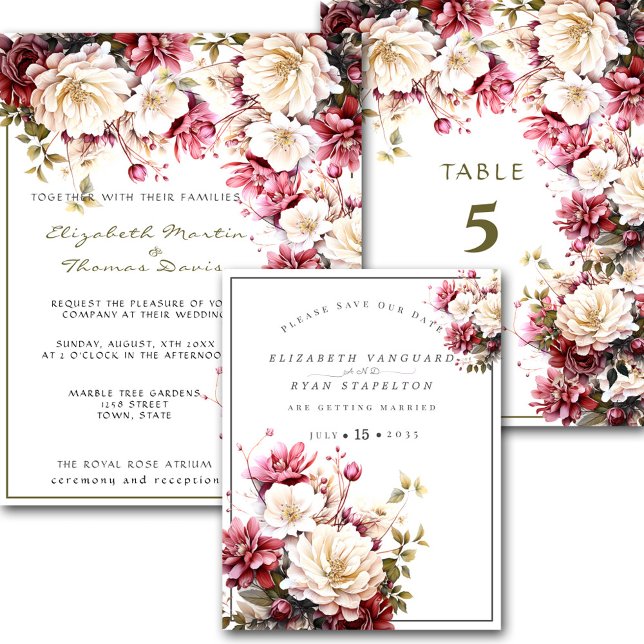 Invitation Mariage de fleurs de printemps blanc et rose (Créateur téléchargé)