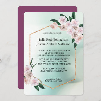 Invitation Mariage de fleurs de rose douce