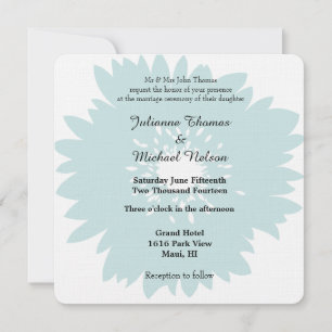 Invitation Mariage de fleurs de simplicité bleue