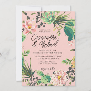 Invitation Mariage de fleurs du désert