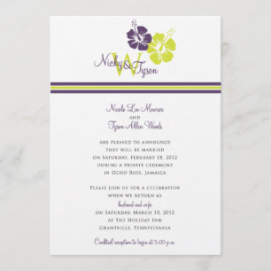 Invitation Mariage de fleurs Monogram Hibiscus