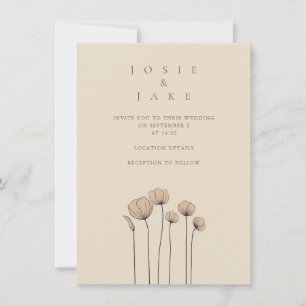 Invitation Mariage de fleurs simples modernes