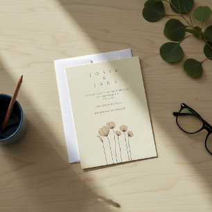 Invitation Mariage de fleurs simples modernes