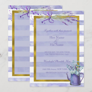 Invitation Mariage de fleurs violettes de Provence Lavande