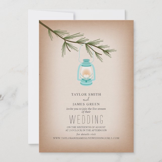 Invitation Mariage de flux virtuel À feuillage persistant de  (Devant)