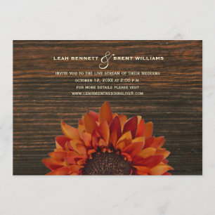 Invitation Mariage de flux virtuel de tournesol russe