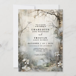 Invitation Mariage de fond forestier Imaginaire enchâssé