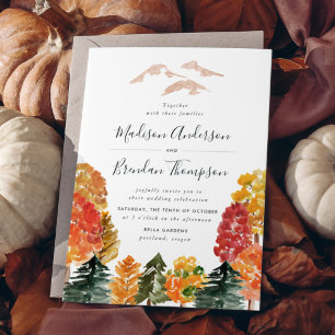 Invitation Mariage de forêt automnale rustique