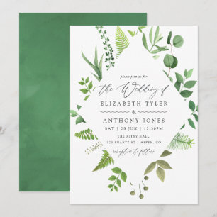 Invitation Mariage de forêt boisée à l'aquarelle