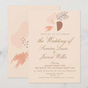 Invitation Mariage de formes géométriques géométriques biolog