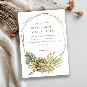 INVITATION MARIAGE DE FRAME DE FOLIAGE CACTI SUCCULTE DE GREE