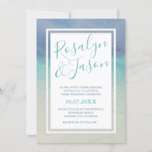 Invitation Mariage de frontière océanique peint