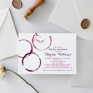 Invitation Mariage de Fuite de Vin de Bourgogne Bridal Shower