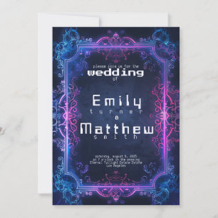 Invitation Mariage de fusion Cyber-Médiéval