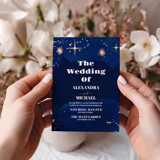 Invitation Mariage de Galaxie céleste de la nuit étoilée (Créateur téléchargé)