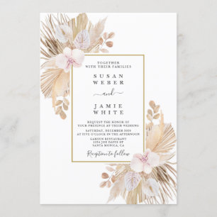 Invitation Mariage de gazon Pampas