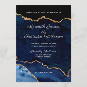 Invitation Mariage de géométrie de Parties scintillant d'or b