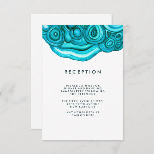 Invitation Mariage de géoode moderne  Réception bleue