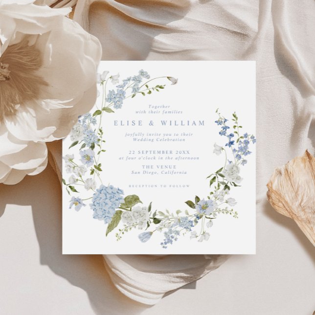 Invitation Mariage de germe bleu doux et délicat (Créateur téléchargé)