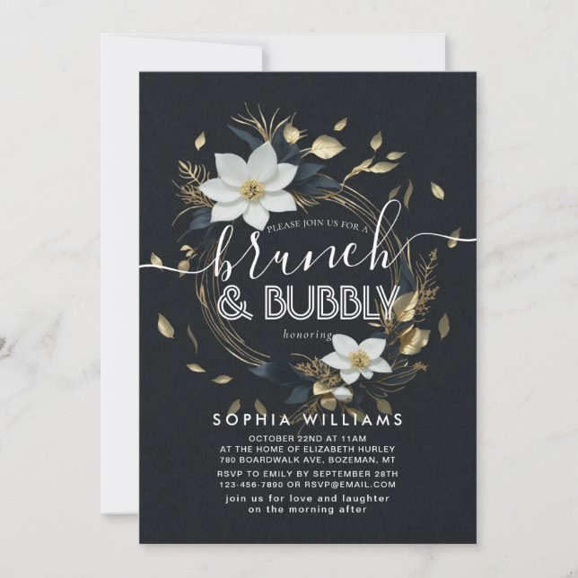 Invitation Mariage de germes florales Brunch Fête des mariées (Devant)