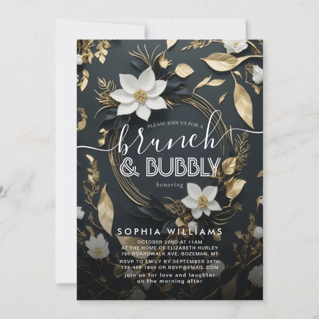 Invitation Mariage de germes florales Brunch Fête des mariées (Devant)