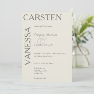 Invitation Mariage de glam moderne simpliste