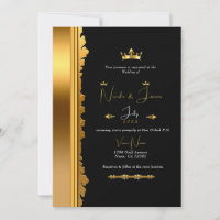 Mariage de glamour noir & or Royal Crown