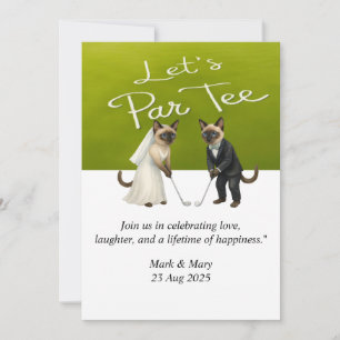Invitation Mariage de golf à thème pour Amoureux de les chats