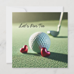 Invitation Mariage de golf avec balle de golf sur le putting 