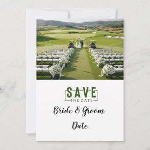 Invitation Mariage de golf avec mariée et mariée
