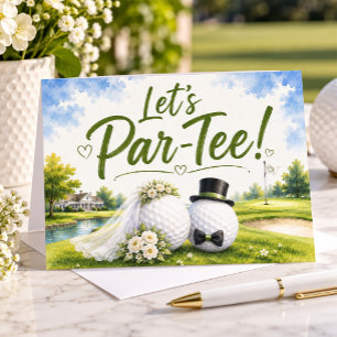 Invitation Mariage de golf Mariée et marié Conception aquarel