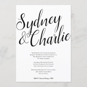 Invitation Mariage de grand nom simple et moderne