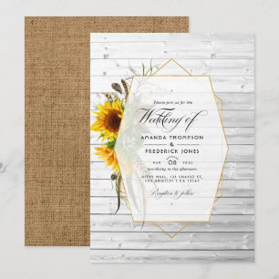Invitation Mariage de grange de campagne géométrique au tourn