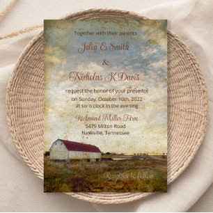 Invitation Mariage de grange rustique