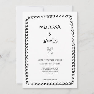 Invitation Mariage de gribouillage à main tiré