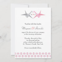Mariage de grues Origami (rose et argent)