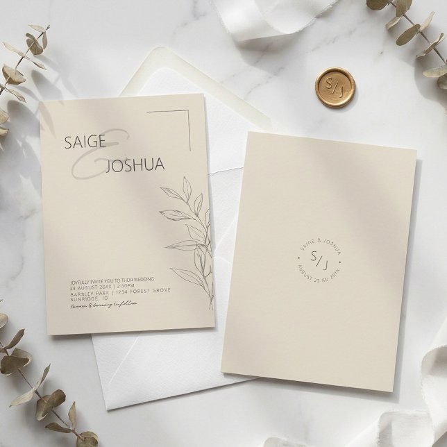 Invitation Mariage de jardin baigné de soleil ID1283 (Créateur téléchargé)
