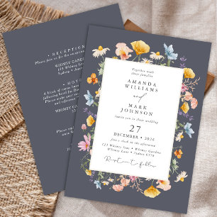 Invitation Mariage de jardin botanique de fleurs sauvages Boh