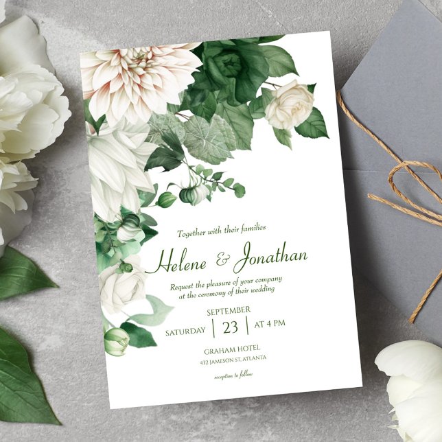 Invitation Mariage de jardin botanique moderne et élégant (Modern Elegant Botanical Garden Wedding Invitation)
